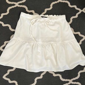 Brandy Melville Kenzo Mini Skirt White Linen Blend Drop Waist Tennis